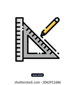 ruler icon. Construction Related Vector Icons. building, construction, and home repair tools Icon Concept. Vector EPS10