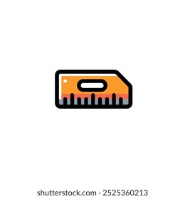Ruler icon design with full color style with black lines, suitable for design drawings and design needs.