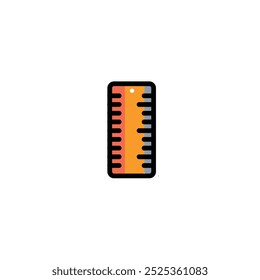 Ruler icon design with full color style with black lines, suitable for design drawings and design needs.