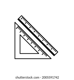 Plantilla gráfica de diseño de iconos de regla aislada