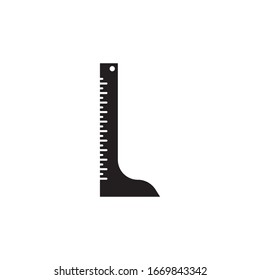 Ruler icon design. measurement ruler icon. Black icon. flat design vector illustration. isolated on white background