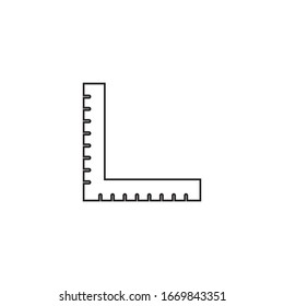 Ruler icon design. measurement ruler icon. Black icon. flat design vector illustration. isolated on white background