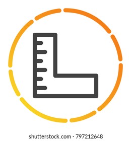 ruler icon design with outline style. vector illustration.