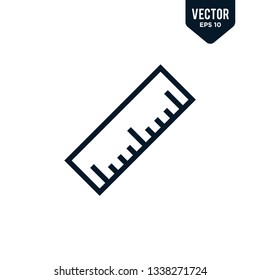 Ruler icon design. Outlined style. Line art vector EPS 10