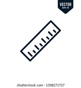 Ruler icon design. Outlined style. Line art vector EPS 10