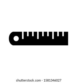Ruler icon design template, glyph style, flat vector