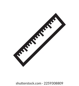ruler icon design, icon, vector, illustration, outline, scale
