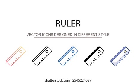 Ruler icon design with white background stock illustration