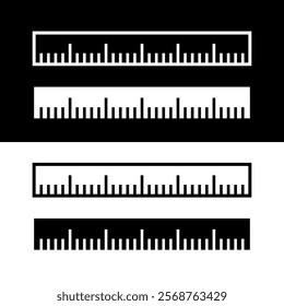 Ruler icon. Designation of dimensions or dimensions. Measurement or drawing attribute. Mathematical or geometrical symbol. Web icon.