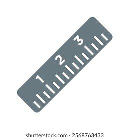 Ruler icon. Designation of dimensions or dimensions. Measurement or drawing attribute. Mathematical or geometrical symbol. Web icon.