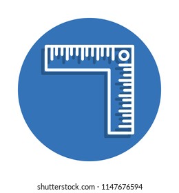 Ruler icon. Element of education for mobile concept and web apps icon. Thin line icon with shadow in badge for website design and development, app development on white background