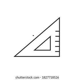 ruler icon element of school icon for mobile concept and web app. Thin line ruler icon can be used for web and mobile. Premium icon on white background