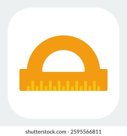 ruler icon in flat color style