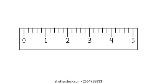 Ruler Icon, Flat Design, Isolated on White Background. Simple and clean measuring tool symbol for education, design, architecture, engineering, or measurement concepts.