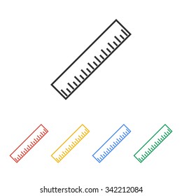 Ruler Icon. Flat design style. EPS 10