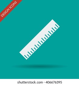 Ruler Icon. Flat design style. EPS 10