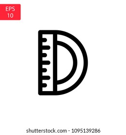 Ruler icon flat. Illustration isolated vector sign symbol
