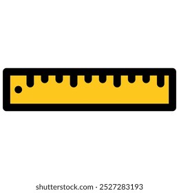 ruler icon with flat outline style