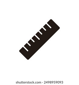Ruler icon. Flat silhouette version.