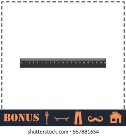 Ruler icon icon flat. Simple vector symbol and bonus icon