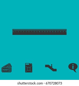 Ruler icon icon flat. Simple vector symbol and bonus icon