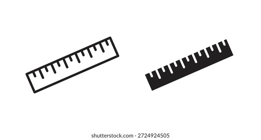 Ruler icon flat and stroke collection for ui ux work.