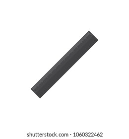 ruler icon in flat style isolated vector illustration on white transparent background.