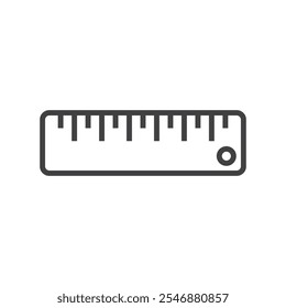 Ruler icon in flat style. Measuring tool vector illustration on isolated background. Stationery sign business concept.