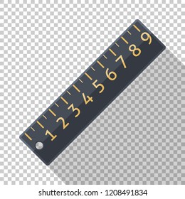 Ruler icon in flat style on transparent background