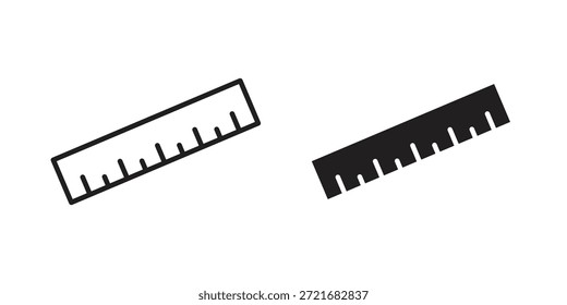 Icono de Regla Vector de carrera plana y delgada. Conjunto de iconos editables