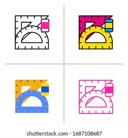 Ruler icon. Graphic element illustration on white background. Vector Illustration. 