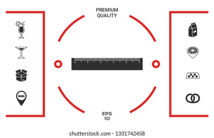 The ruler icon. Graphic elements for your design