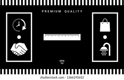 The ruler icon. Graphic elements for your design