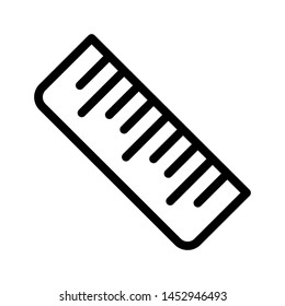 Ruler icon , horizontal vector template logo design emblem isolated illustration, outline solid background white