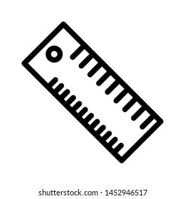 Ruler icon , horizontal vector template logo design emblem isolated illustration, outline solid background white