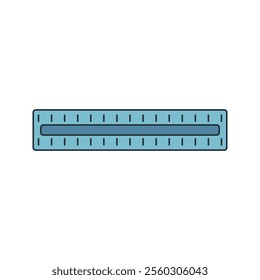 Ruler Icon Illustration in Flat Style. Perfect for engineering, science, or educational design projects.