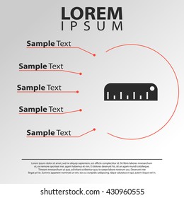 ruler icon. ruler infographics template

