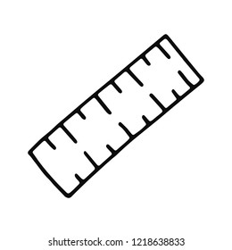 ruler icon. isolated black object.