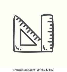 ruler icon, isolated handdrawn icon theme learning