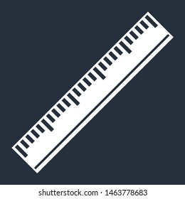 Ruler icon isolated on dark background. Vector illustration 