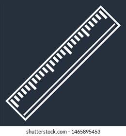Ruler icon isolated on dark background. Vector illustration 