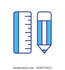 Ruler icon isolated on a white background. Vector illustration.