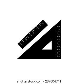 Ruler Icon Isolated on White Background
