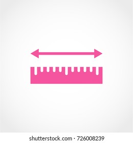 Ruler Icon Isolated on White Background