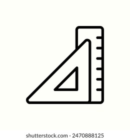 ruler icon, isolated outline icon
