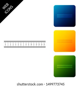 Ruler icon isolated. Straightedge symbol. Set icons colorful square buttons. Vector Illustration