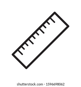 ruler icon, line art and glyph style