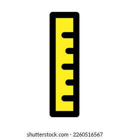 Ruler icon line isolated on white background. Black flat thin icon on modern outline style. Linear symbol and editable stroke. Simple and pixel perfect stroke vector illustration