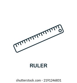 Ruler icon. Line simple Measuring icon for templates, web design and infographics