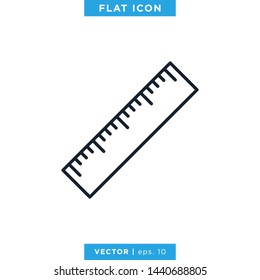 Ruler Icon Line Vector Design Template